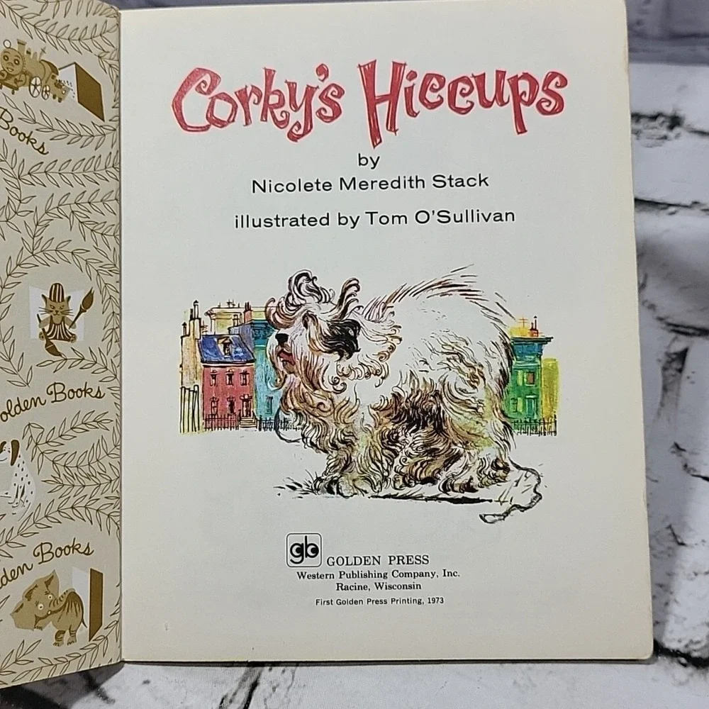 Vintage Little Golden‎ Book Corky's Hiccups 39 Cent Cover 1973